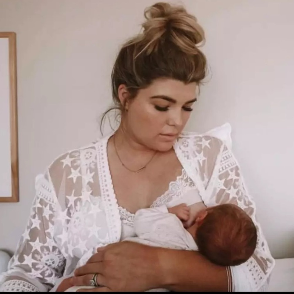 SOLD OUT Boho White Star Mesh Sheer Crochet Lace Coverup - Picture 4 of 12